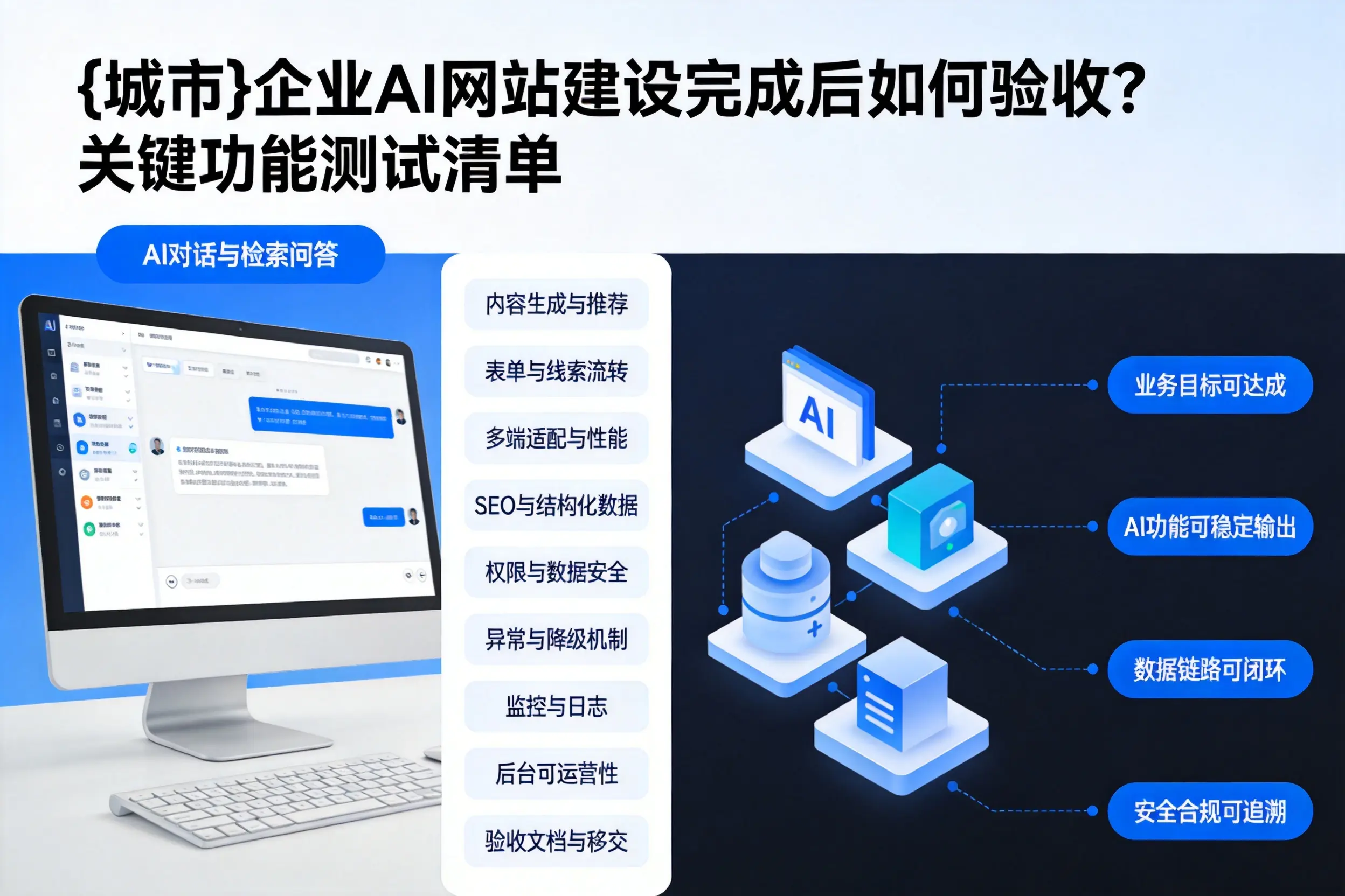 宜春企业AI网站建设完成后如何验收？关键功能测试清单